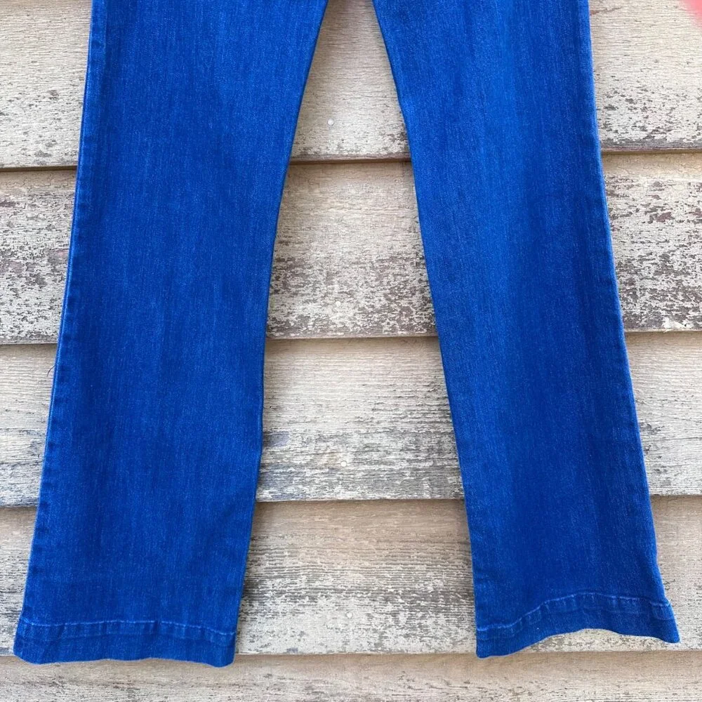 GAP Womens Wide-Leg Dark Indigo Denim Pants Size 27 High-Rise Button Detail Cott - Picture 10 of 13